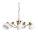 Abruzzo Lampa wisząca żyrandol Złoto-biały 6xE14 Dali ABR-Z6XE14-DALI