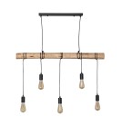Pendant lamps - Abruzzo Wooden linear pendant lamp 5xE27 Cerveza ABR-LWL-5XE27 - product 1