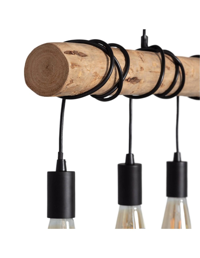 Pendant lamps - Abruzzo Wooden linear pendant lamp 5xE27 Cerveza ABR-LWL-5XE27 - product kolory-swiatla.pl 2