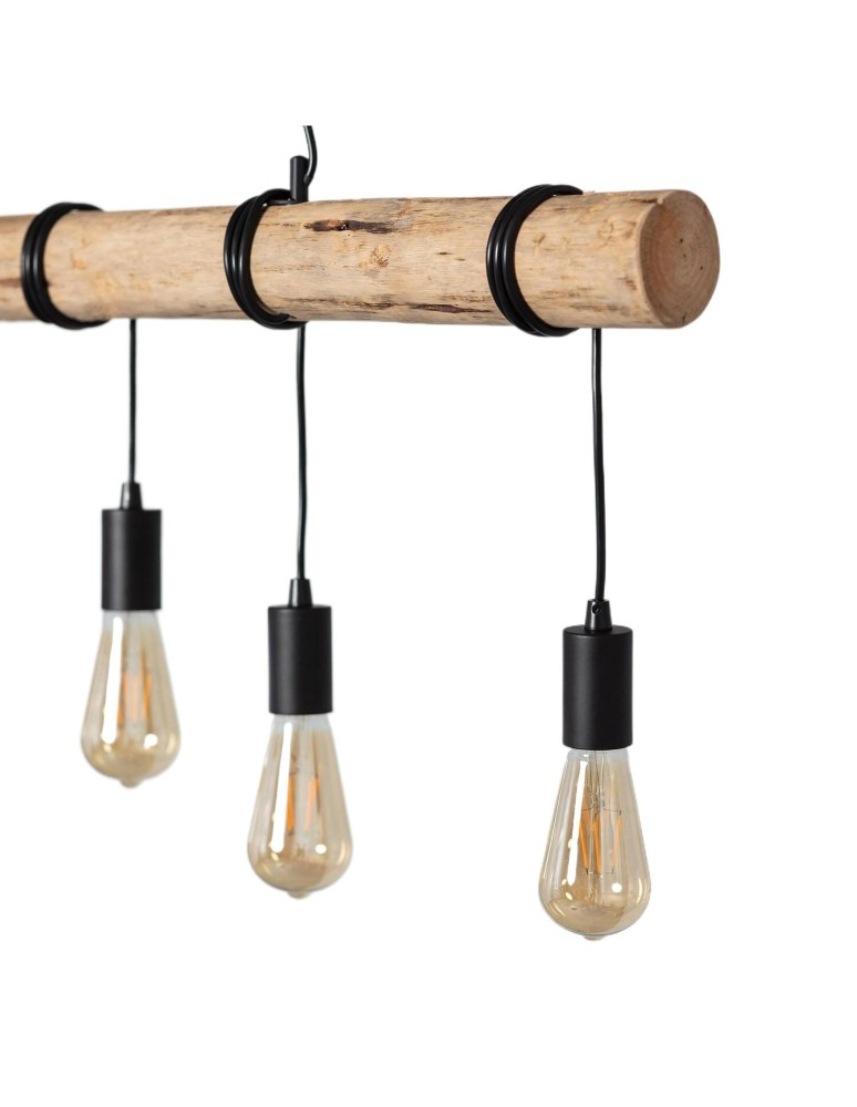 Abruzzo Lampa wisząca drewniana liniowa 5xE27 Cerveza ABR-LWL-5XE27