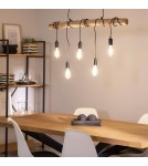 Pendant lamps - Abruzzo Wooden linear pendant lamp 5xE27 Cerveza ABR-LWL-5XE27 - product 5