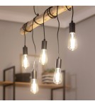 Abruzzo Lampa wisząca drewniana liniowa 5xE27 Cerveza ABR-LWL-5XE27