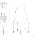 Abruzzo Lampa wisząca drewniana liniowa 5xE27 Cerveza ABR-LWL-5XE27