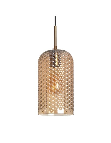 Abruzzo Amber E27 Slendore glass pendant lamp ABR-LWS-A-SLN
