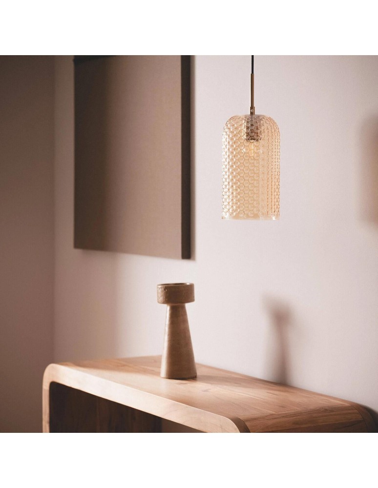Abruzzo Lampa wisząca szklana bursztynowa E27 Slendore ABR-LWS-A-SLN