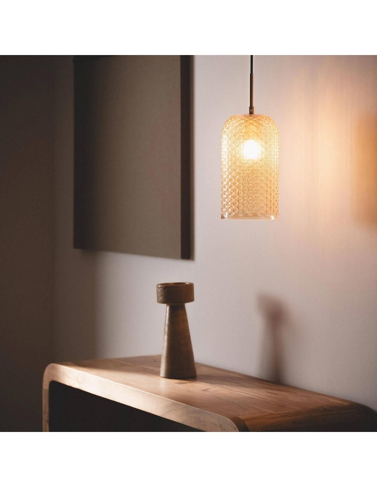 Pendant lamps - Abruzzo Amber E27 Slendore glass pendant lamp ABR-LWS-A-SLN - product kolory-swiatla.pl 6