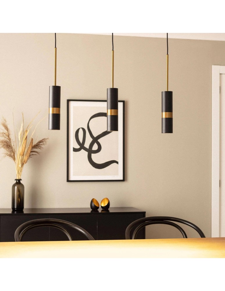 Abruzzo Lampa wisząca 3xGu10 czarna 65cm Stella ABR-LWL-3XGU10