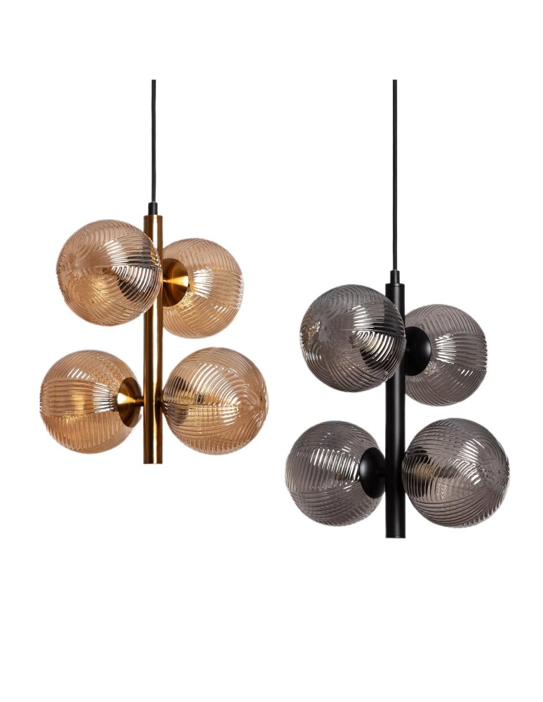 Pendant lamps - Abruzzo Amber 4xG9 Sogno glass pendant lamp ABR-LWS-4XG9 - product kolory-swiatla.pl 3