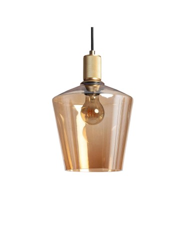 Abruzzo Amber E27 glass pendant lamp Ø20cm Incanto ABR-LWS-A-INC