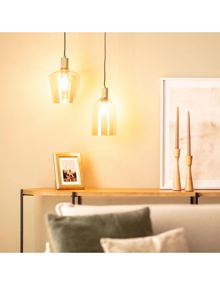 Abruzzo Lampa wisząca szklana bursztynowa E27 Ø20cm Incanto ABR-LWS-A-INC