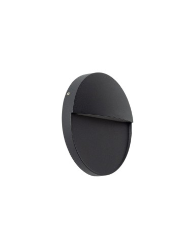 Abruzzo Outdoor black round wall lamp IP54 6W CCT Lunaria ABR-LZKO-C