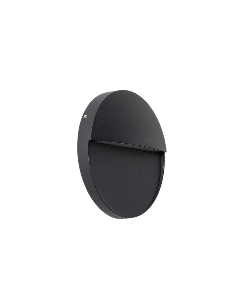 Outdoor wall lamps - Abruzzo Outdoor black round wall lamp IP54 6W CCT Lunaria ABR-LZKO-C - product kolory-swiatla.pl 1
