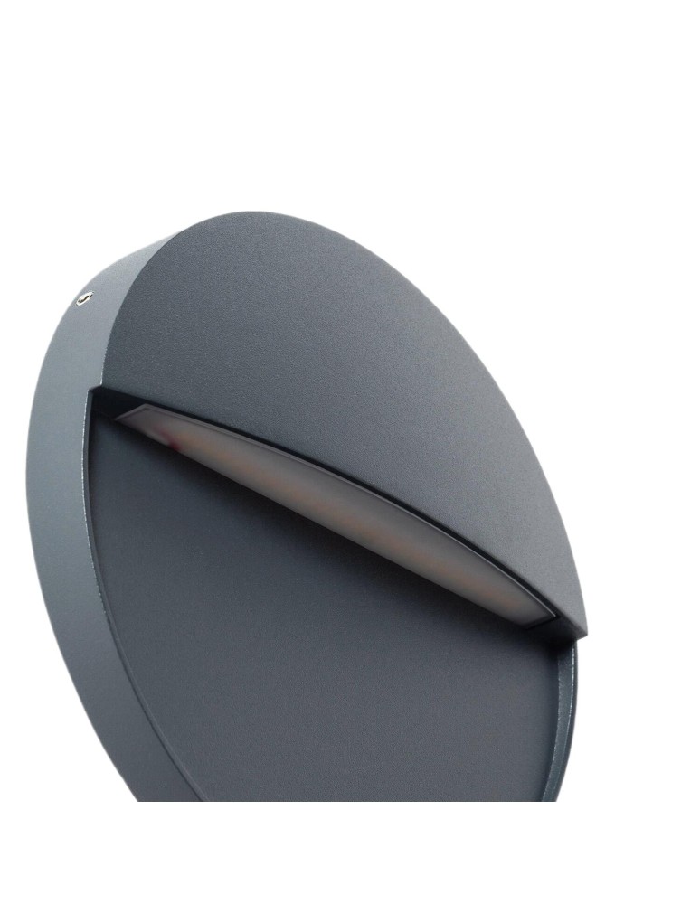 Abruzzo Kinkiet zewnętrzny szary okrągły IP54 6W CCT Lunaria ABR-LZKO-S