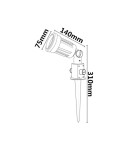 Abruzzo Reflektor Zewnętrzny IP65 E27 z bolcem Fiorenza ABR-RZF-E27 Abruzzo Reflektor Zewnętrzny IP65 E27 z bolcem Fiorenza ABR-RZF-E27