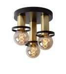 Loft ceiling lamps - industrial - Lucide ANAKA Ceiling 3xE27 black satin brass 45179/13/30 - product 1