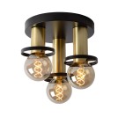 Loft ceiling lamps - industrial - Lucide ANAKA Ceiling 3xE27 black satin brass 45179/13/30 - product 2