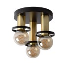 Loft ceiling lamps - industrial - Lucide ANAKA Ceiling 3xE27 black satin brass 45179/13/30 - product 3