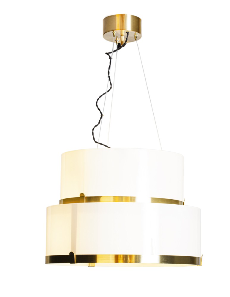 Pendant lamps - By Rydens Marcel pendant lamp Ø50 cm brass/white - product kolory-swiatla.pl 1