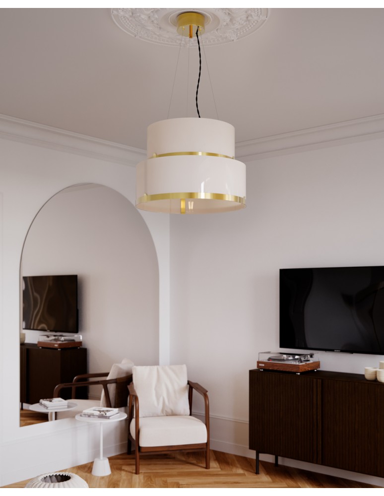 Pendant lamps - By Rydens Marcel pendant lamp Ø50 cm brass/white - product kolory-swiatla.pl 3
