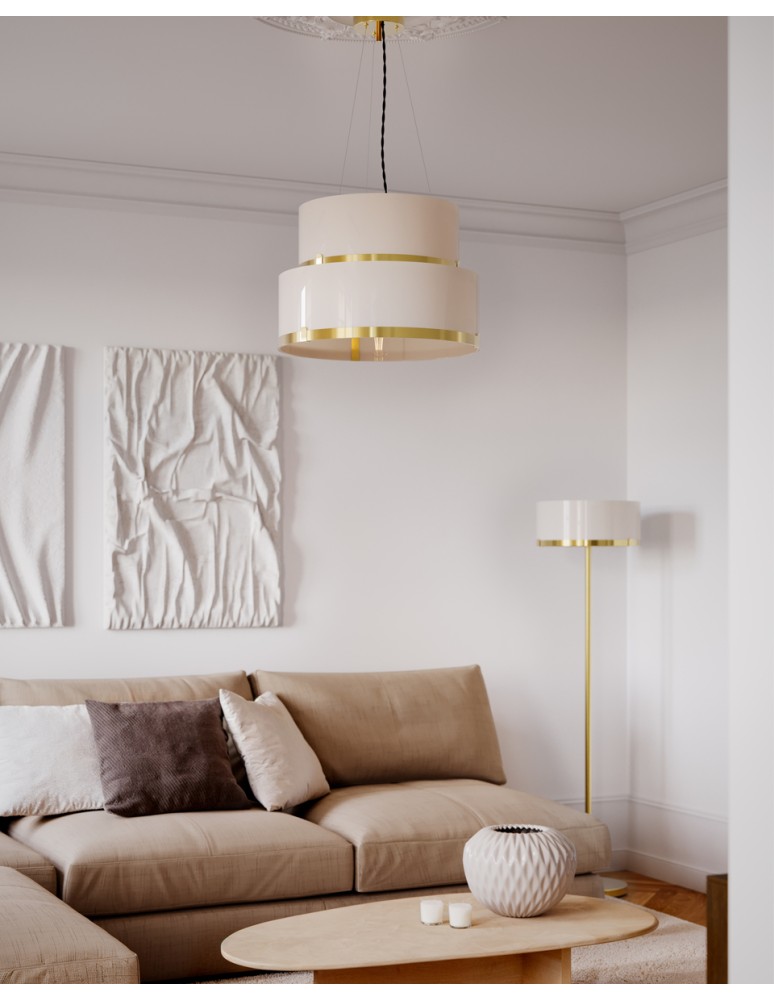 By Rydens Lampa wisząca Marcel Ø50 cm mosiądz/biały By Rydens Lampa wisząca Marcel Ø50 cm mosiądz/biały