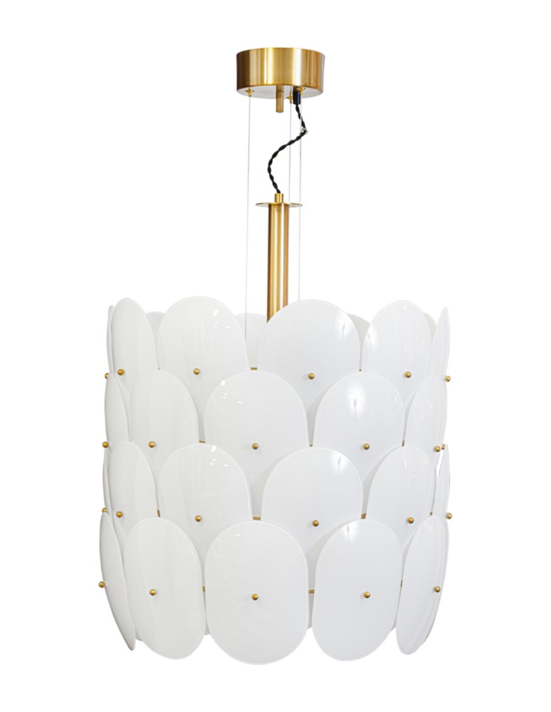 Glamour pendant lamps - By Rydens Omlot pendant lamp Ø50 white/copper - product kolory-swiatla.pl 1