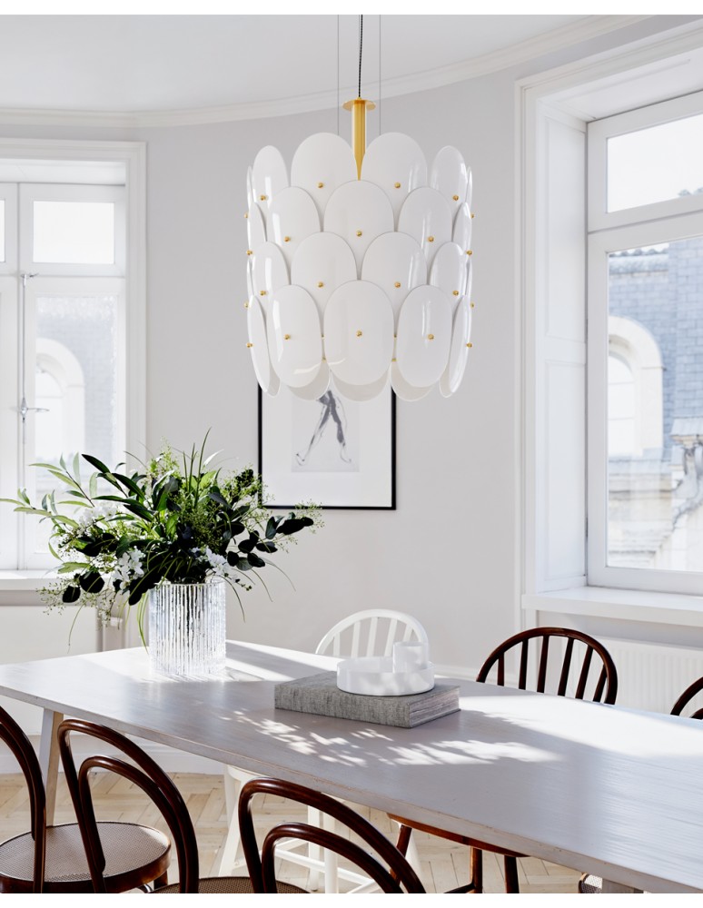 By Rydens Lampa wisząca Omlot Ø50 biały/miedziany By Rydens Lampa wisząca Omlot Ø50 biały/miedziany