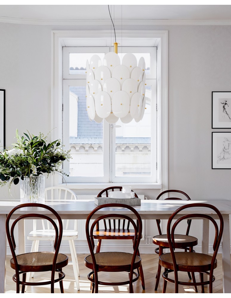Glamour pendant lamps - By Rydens Omlot pendant lamp Ø50 white/copper - product kolory-swiatla.pl 3