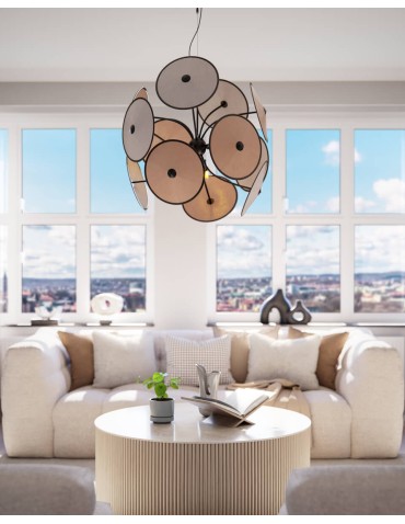 By Rydens Lampa wisząca Cappello 4202290-4002 czarny matowy/beżowy - produkt 2