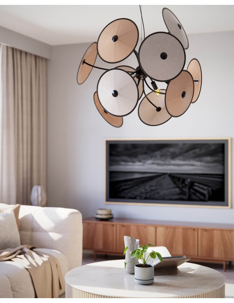 By Rydens Lampa wisząca Cappello 4202290-4002 czarny matowy/beżowy By Rydens Lampa wisząca Cappello 4202290-4002 czarny matowy/beżowy