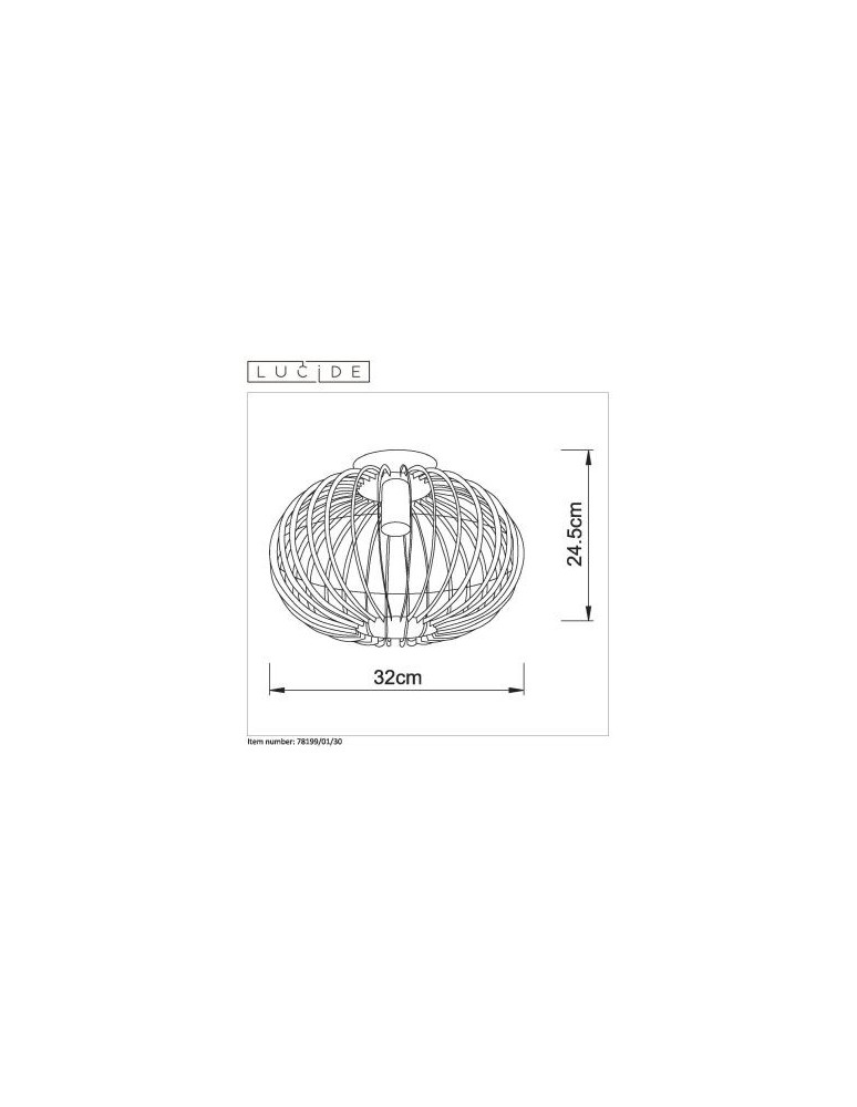 Ceiling lamps - Lucide REDA Ceiling 1xE27 black 78199/01/30 - product kolory-swiatla.pl 8