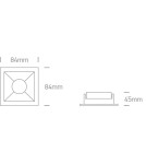 One Light ADAMAS wpust stały 10W GU10 czarny  50105M/B/B