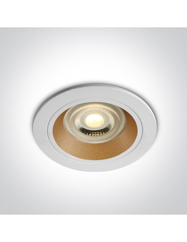 One Light JALIA wpust stały 10W GU10 biały-mosiężny  10105ALG/W/BS