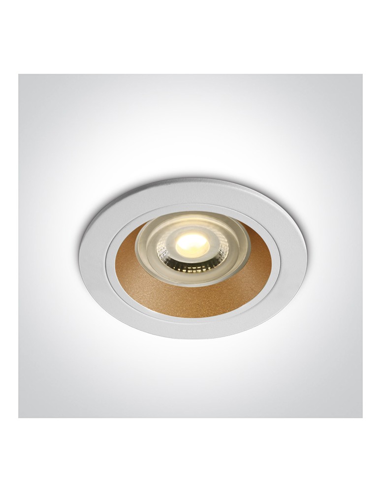 Round flush-mounted lamps - One Light JALIA 10W GU10 fixed recessed white-brass 10105ALG/W/BS - product kolory-swiatla.pl 1