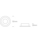 One Light JALIA wpust stały 10W GU10 biały-mosiężny  10105ALG/W/BS