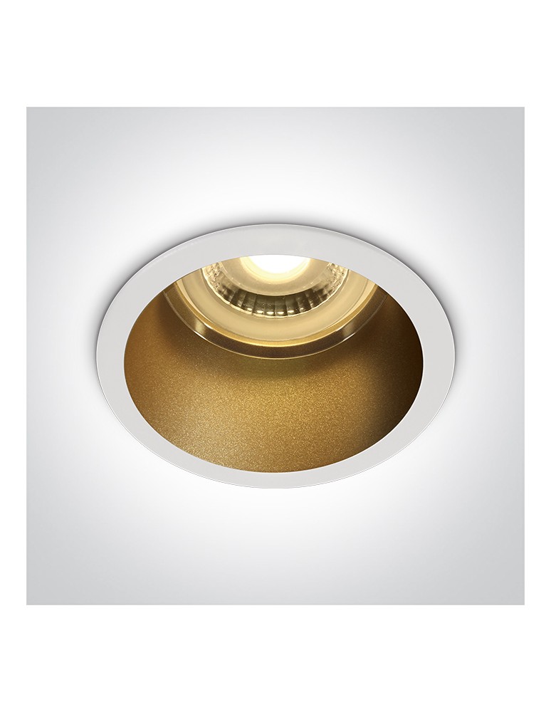 Round flush-mounted lamps - One Light ORMOS fixed recessed 10W GU10 white-moss 10105D8/W/BS - product kolory-swiatla.pl 1