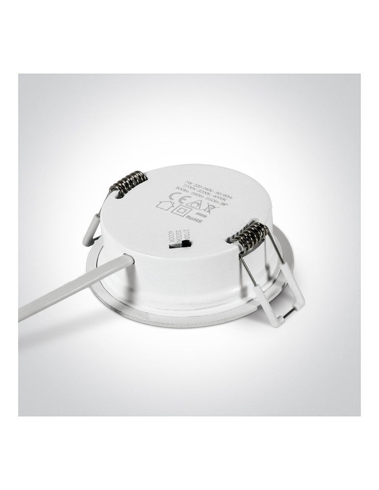One Light ADA wpust stały 7W 2700K-3000K-4000K Triac biały IP65 10107PV/W/V