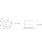 One Light BAIDA wpust stały 6W 3000K czarny IP65 10106V/B/W