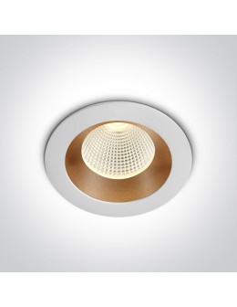 One Light CARIDEA wpust stały 3W 3000K biały-mosiężny 10103E/W/BS/W