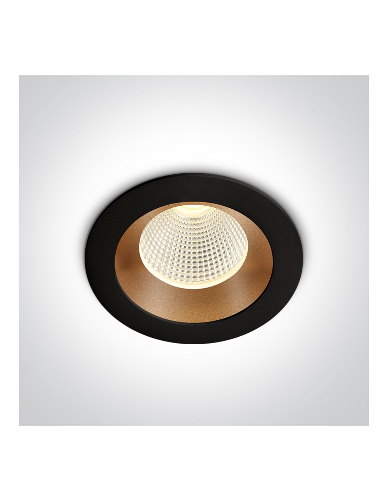 One Light CARIDEA wpust stały 3W 3000K czarny-mosiężny  10103E/B/BS/W