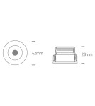 LED flush-mounted lamps - One Light DEMI fixed recessed 3W 3000K black 10103C/B/W - product 2
