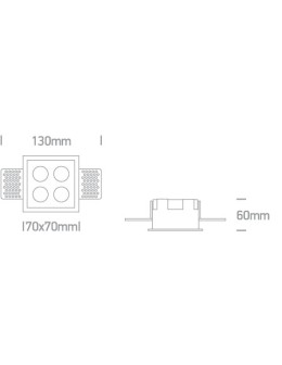 One Light FERO KT wpust stały bezramkowy 10W 3000K biały  50110HTR/W/W - produkt 2