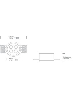One Light FERO O TR wpust stały bezramkowy 10W 3000K biały  10110HTR/W/W - produkt 2