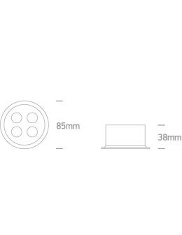 One Light FERO O wpust stały 10W 3000K czarny  10110H/B/W - produkt 2