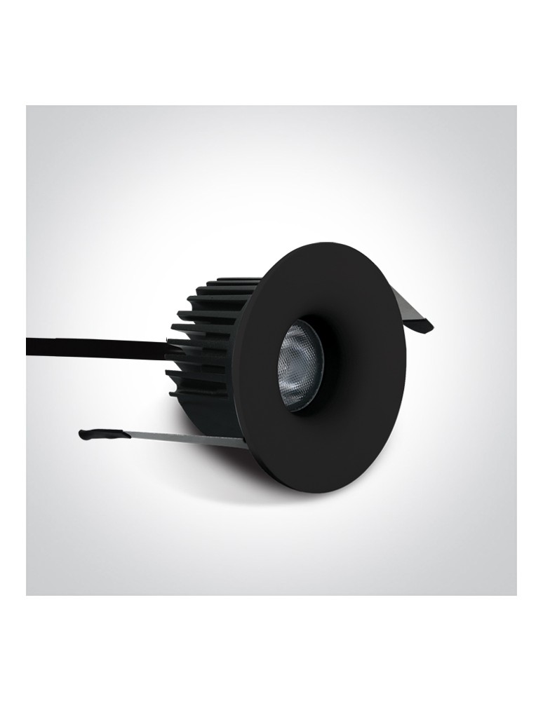 One Light INIA wpust stały 6,5W 3000K czarny IP65 10107DB/B/W