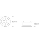 One Light MIRA wpust stały 6W 3000K czarny  10106X/B/W