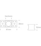 One Light NASO  wpust stały bezramkowy 3W 3000K czarny  50103ATR/B/W