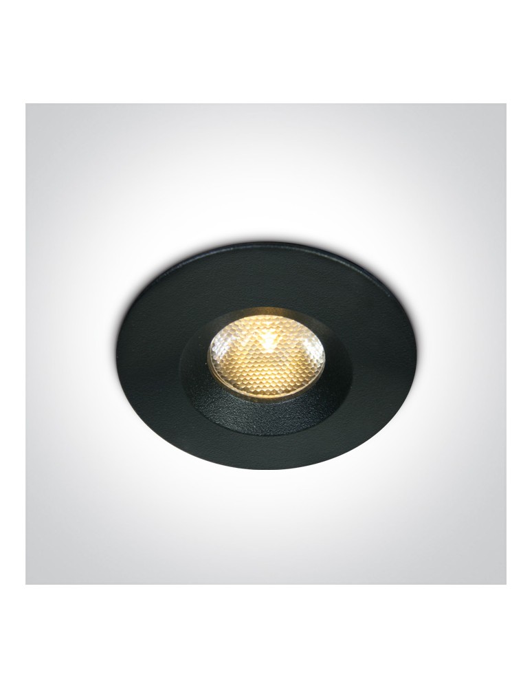 One Light NUBI wpust stały 3W 3000K czarny IP65 10103M/B/W