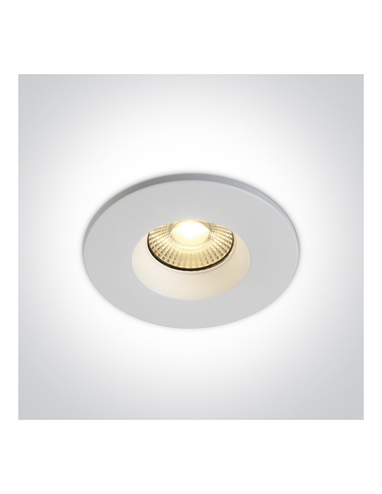 One Light SALINA wpust stały 7W 2700K-3000K-4000K Triac biały IP65 10107DFV/W/V