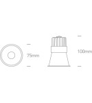 LED flush-mounted lamps - One Light SIMU 10W fixed recessed 3000K-3500K-4000K white 10110FD/W/V. - product 2