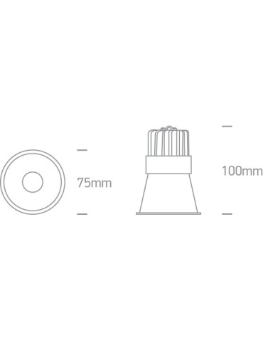 One Light SIMU wpust stały 10W 3000K-3500K-4000K czarny  10110FD/B/V - produkt 2